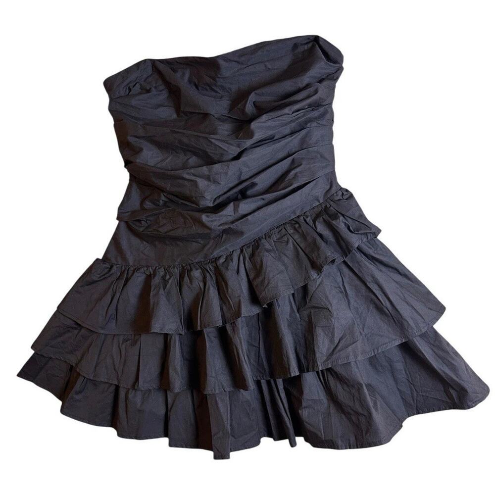 Hello Molly Black Strapless Ruffle Mini Dress - Picture 2 of 14